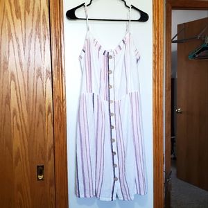 Striped Button Front Sundress
